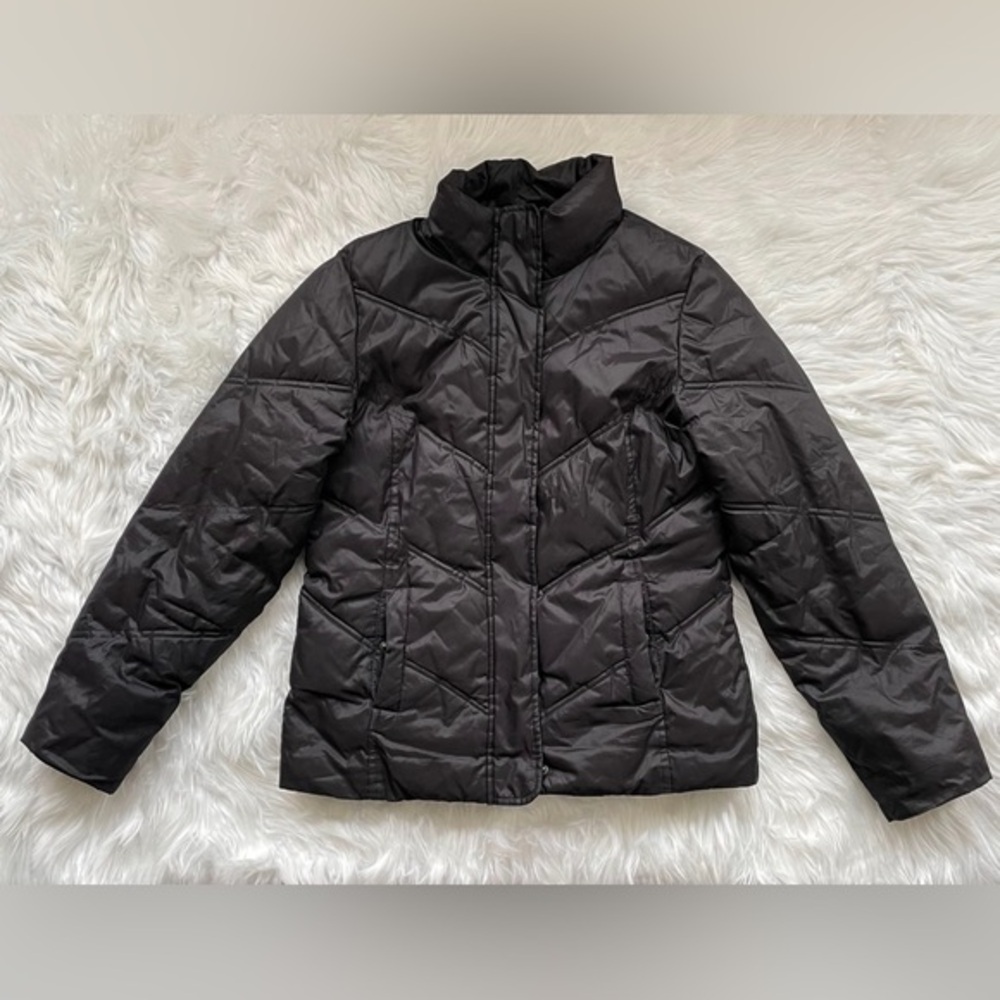 Gap | Women’s Black Medium Lightweight Soft Winter Jacket with Zipper & Buttons